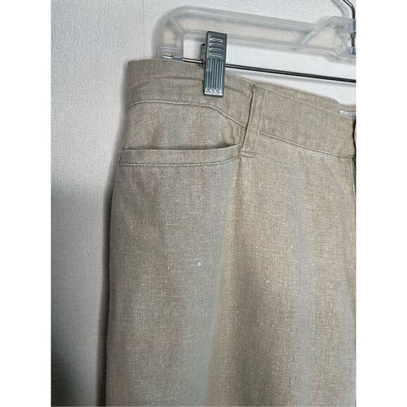 FDJ French‎ Dressing Women Linen / Cotton Pants Beige Gray Straight Leg Size 16 - Picture 7 of 11